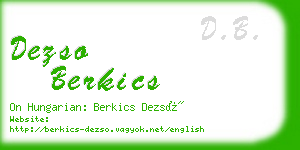 dezso berkics business card